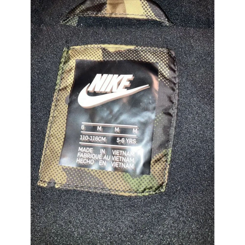 Boys Nike Puffer Jacket vest full zipper Boys‎ 5/6 Medium  Camo